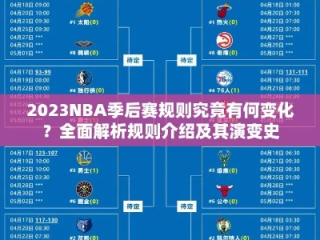 NBA季后赛规则复赛，疫情下的变革与未来启示